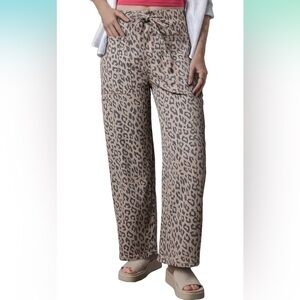 Leopard Print Denim Pants